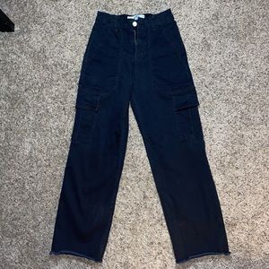 Hollister Black Ultra High Rise Straight Utility Pants